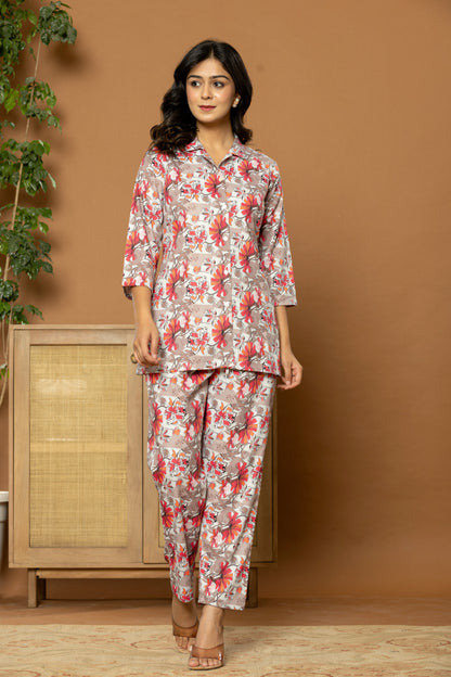 Floral Print Rayon Co-Ord Set for Women | Stylish Ethnic & Casual Wear