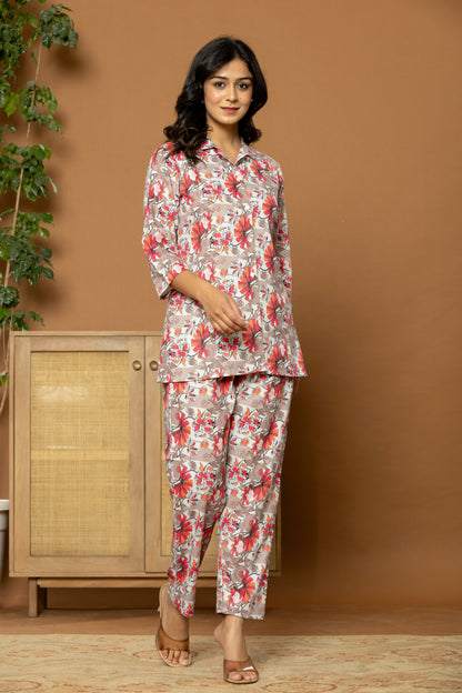 Floral Print Rayon Co-Ord Set for Women | Stylish Ethnic & Casual Wear