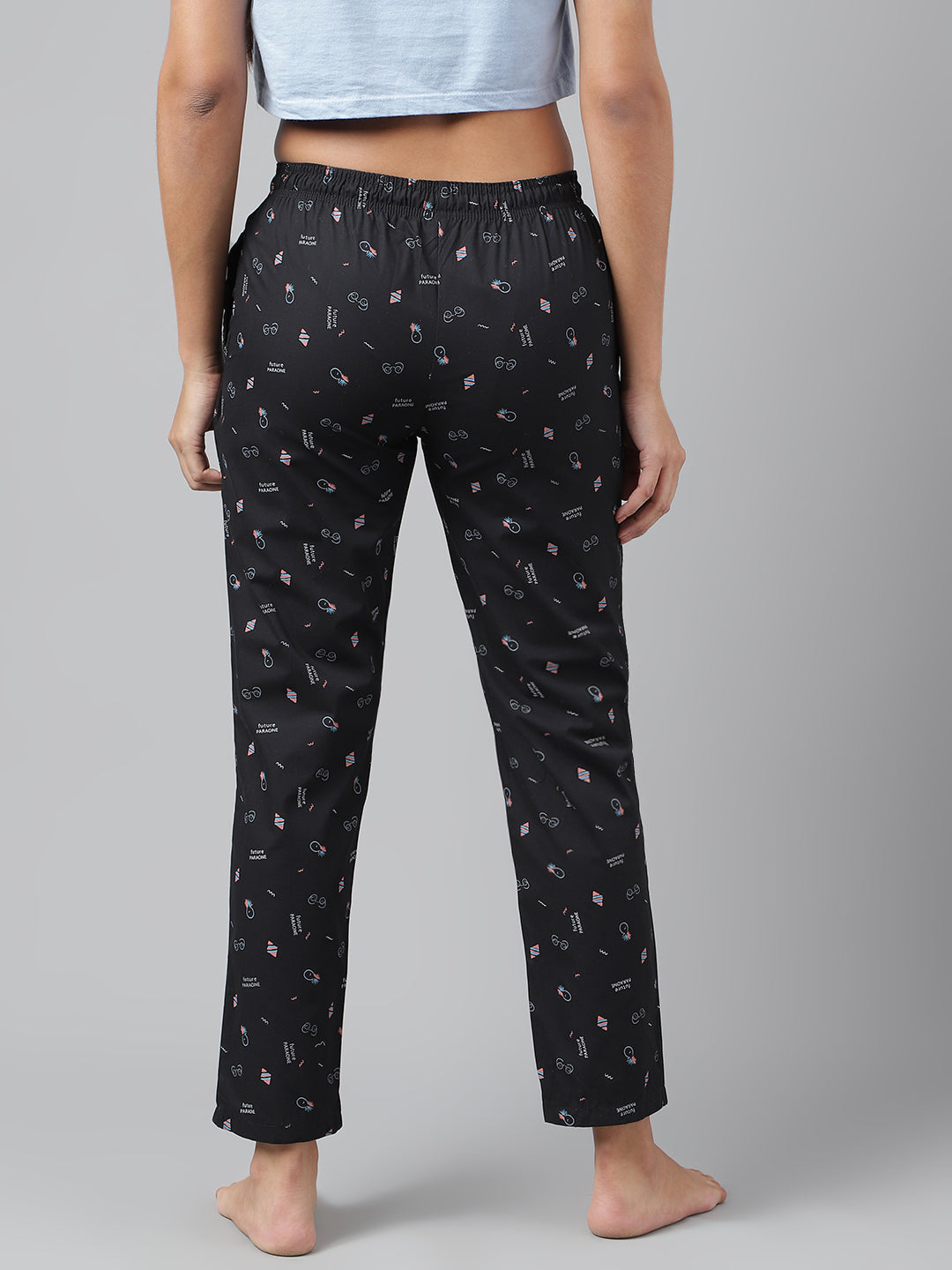 Black Women Printed Cotton Pyjama