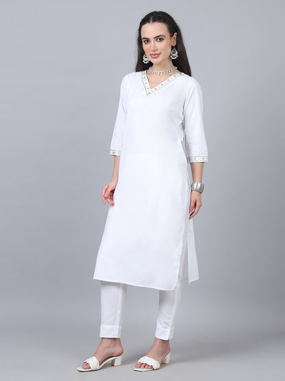 Solid Color Straight Style Kurti - Ideal for Festivals