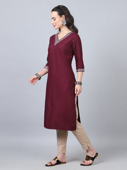 Solid Color Straight Style Kurti - Ideal for Weddings