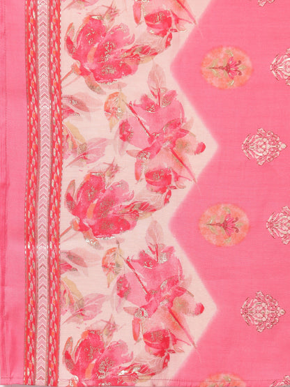 Pink Ethnic Motifs Floral Print Kurta with Trousers & Dupatta