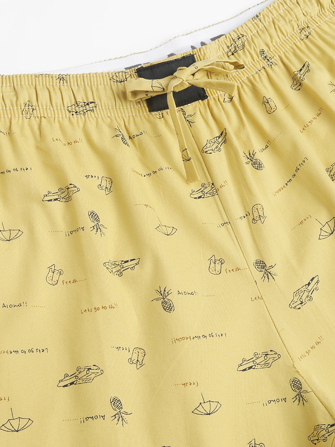 Yellow Women Printed Cotton Pyjama