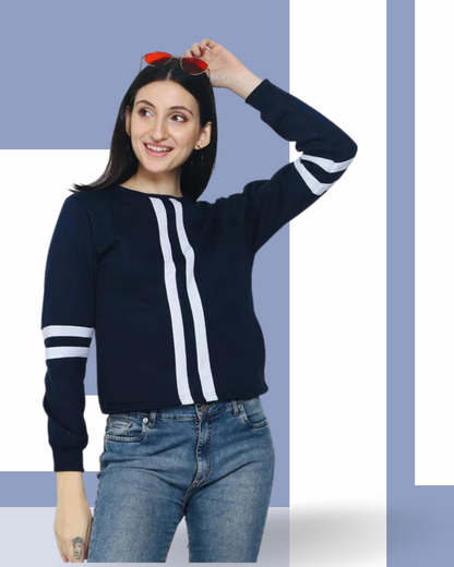 Blue Striped Sweatshirt