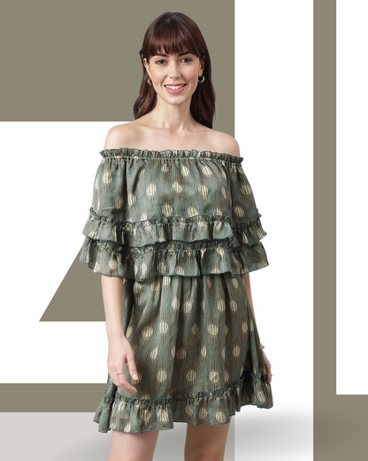 Digital Print Ponchu Dress