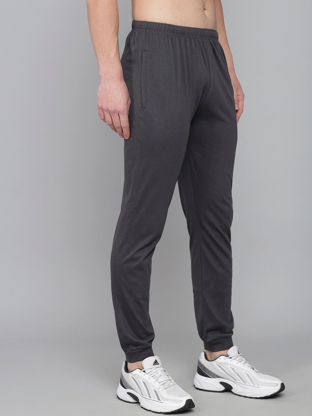 FLAMBOYANT Cotton Hosiery Men Pyjama (Dark Grey)