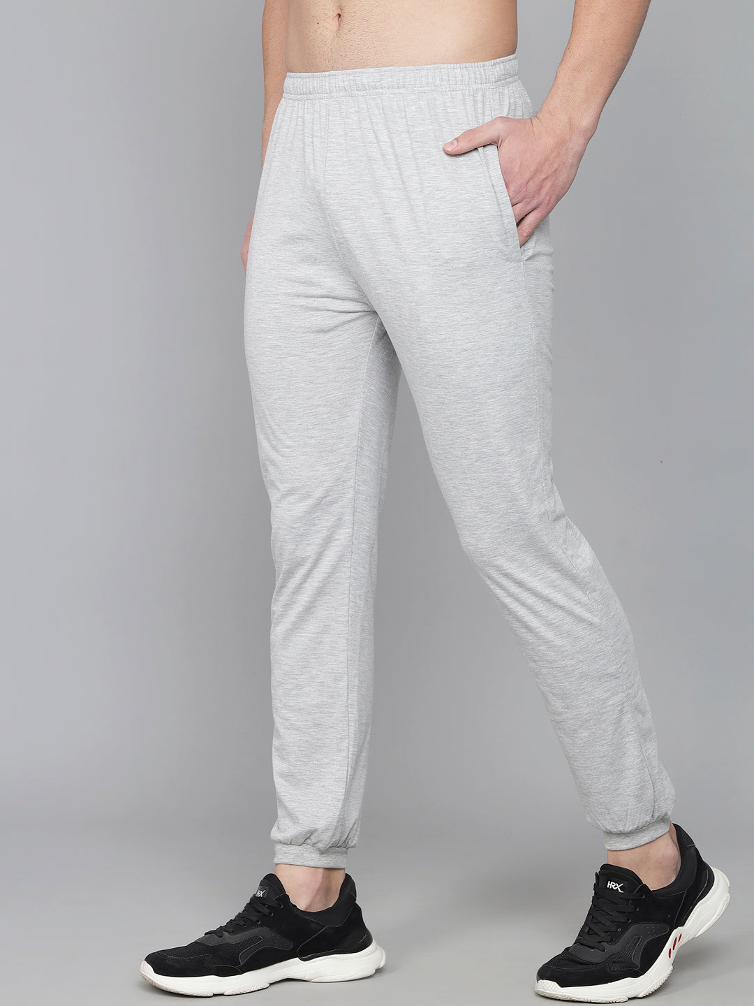 FLAMBOYANT Cotton Hosiery Men Pyjama (Grey)