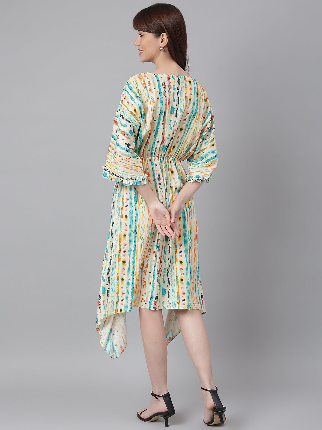 Kimono Sleeve High-Low Dress