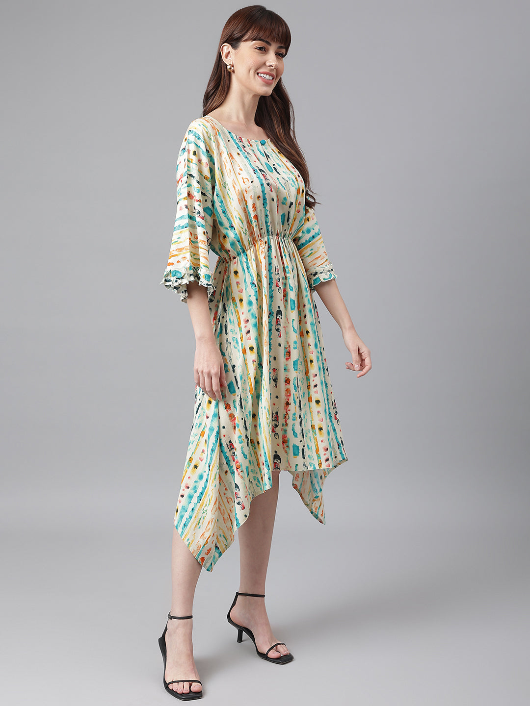 Kimono Sleeve High-Low Dress