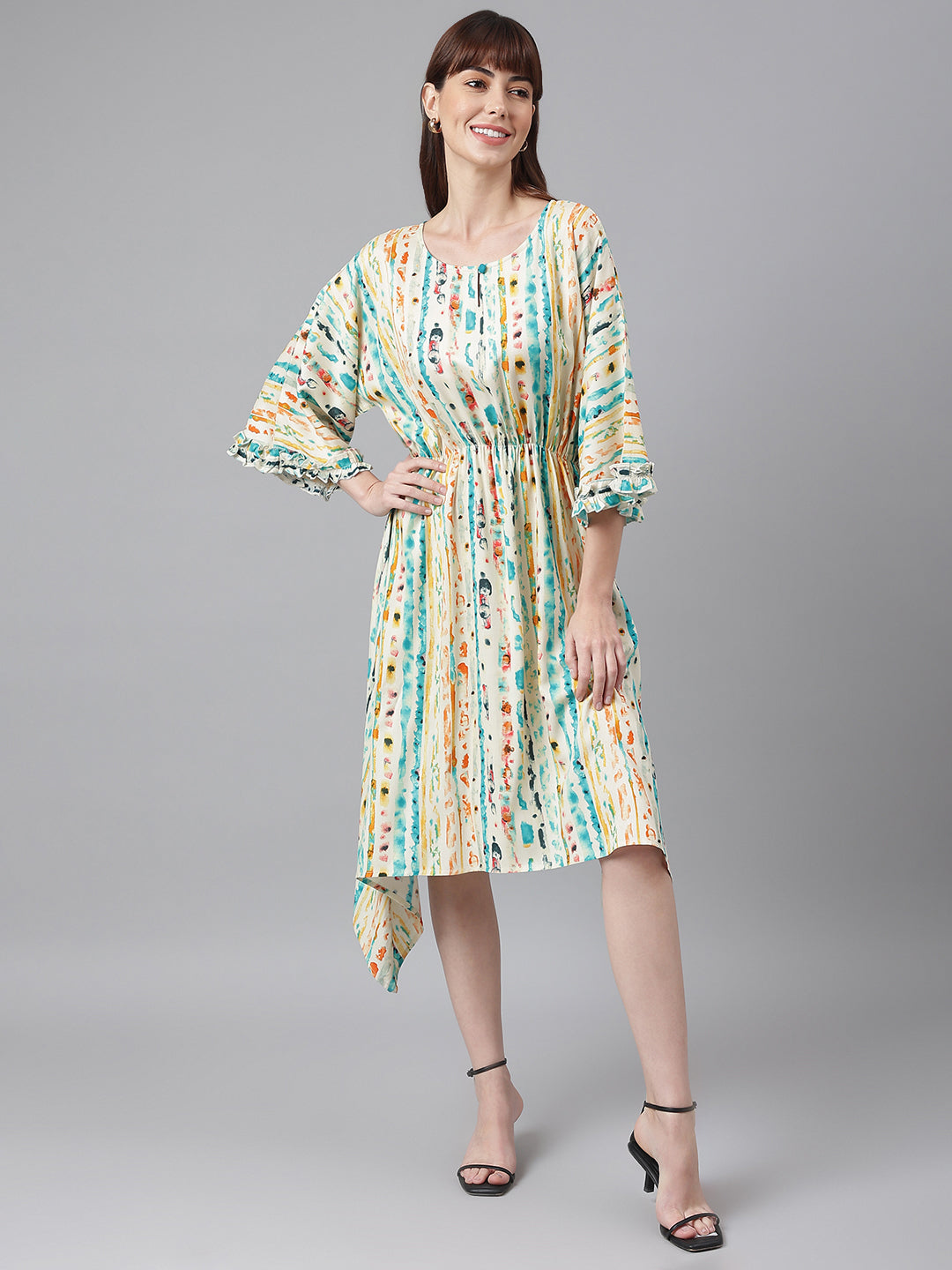 Kimono Sleeve High-Low Dress