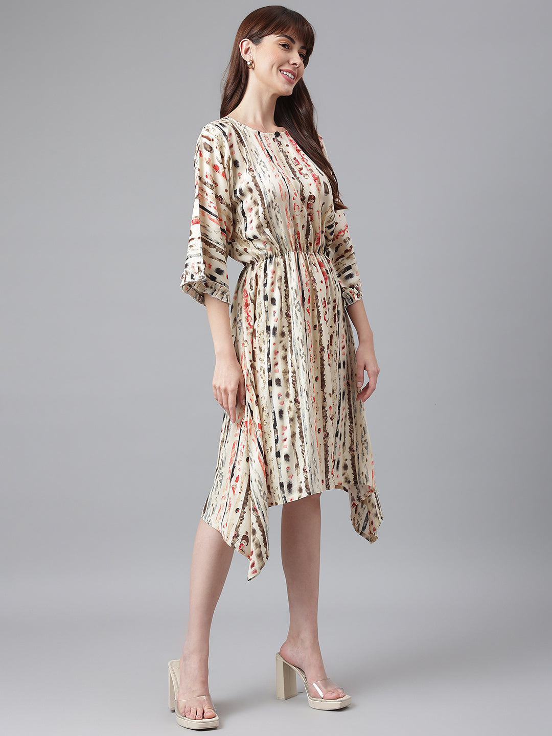 Kimono Sleeve High-Low Dress