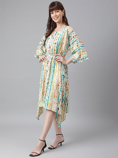 Kimono Sleeve High-Low Dress