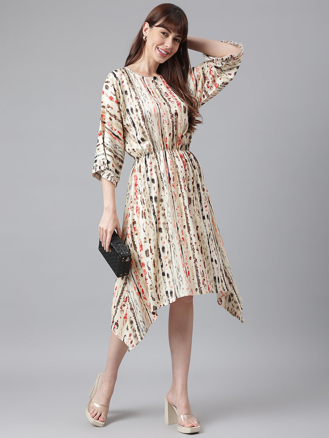 Kimono Sleeve High-Low Dress