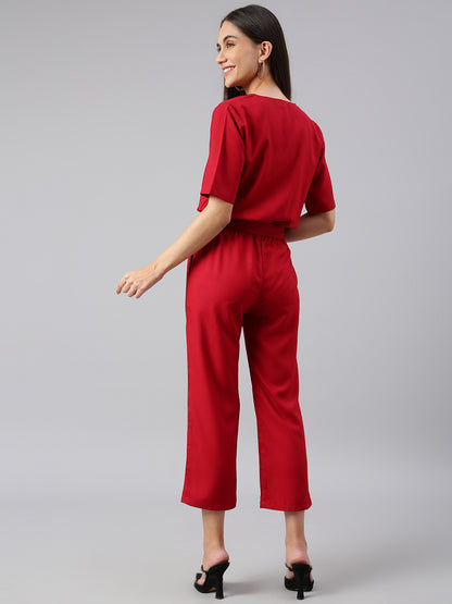 Maroon Casual Jumpsuit