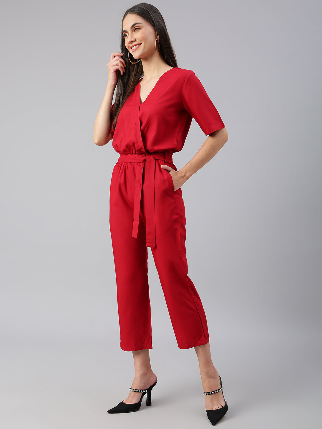 Maroon Casual Jumpsuit