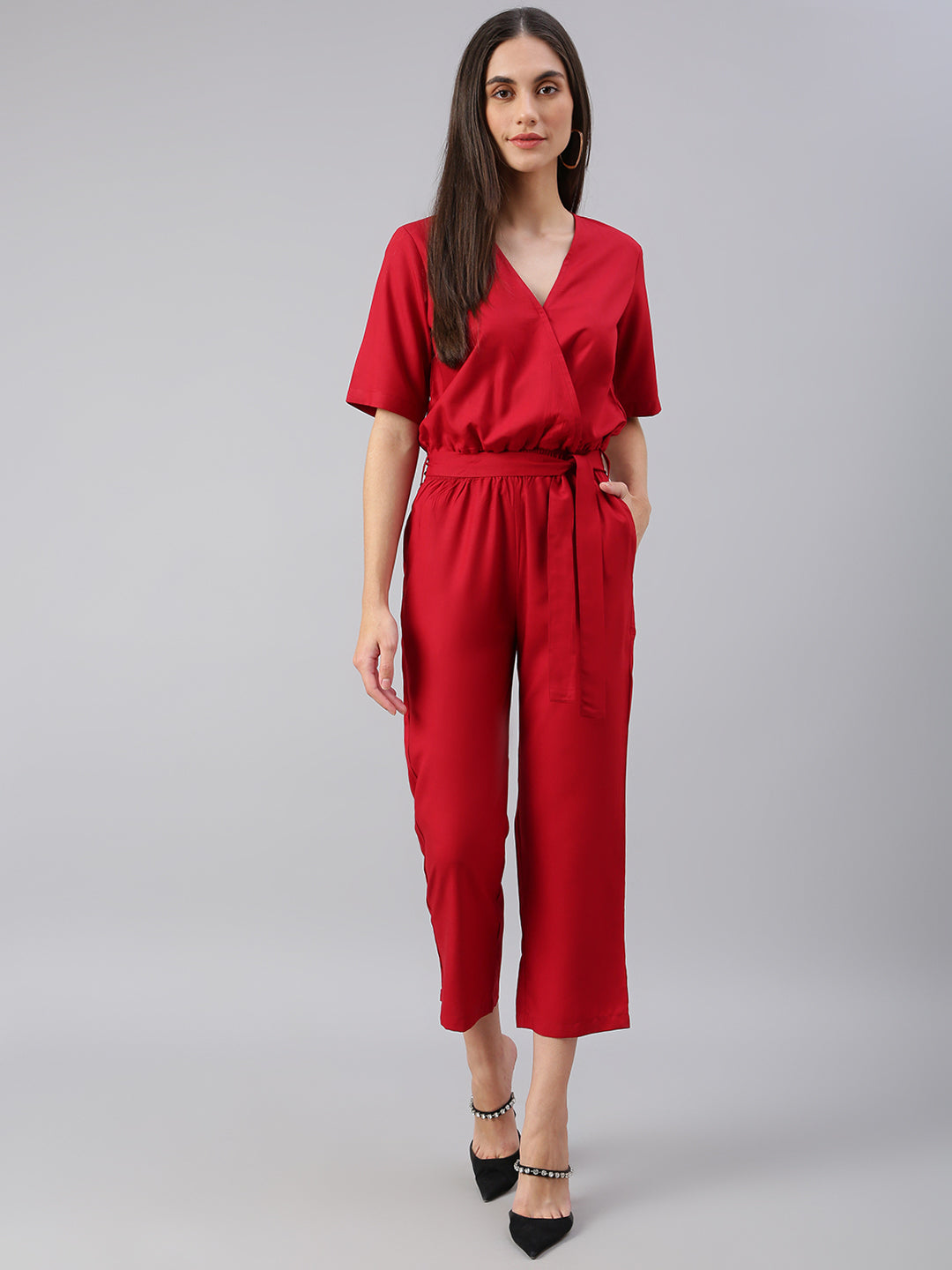 Maroon Casual Jumpsuit