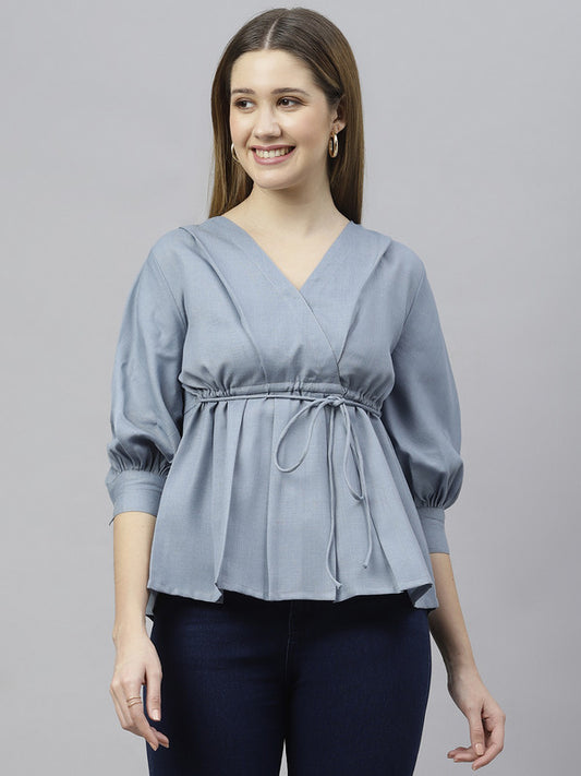 Solid Peplum Top