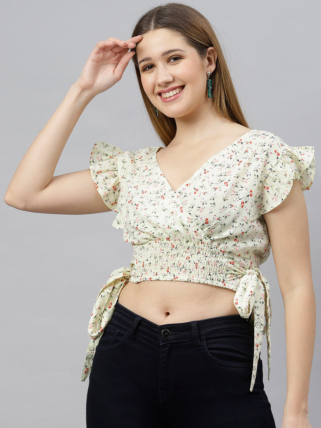 Waist Smoked Crop Top