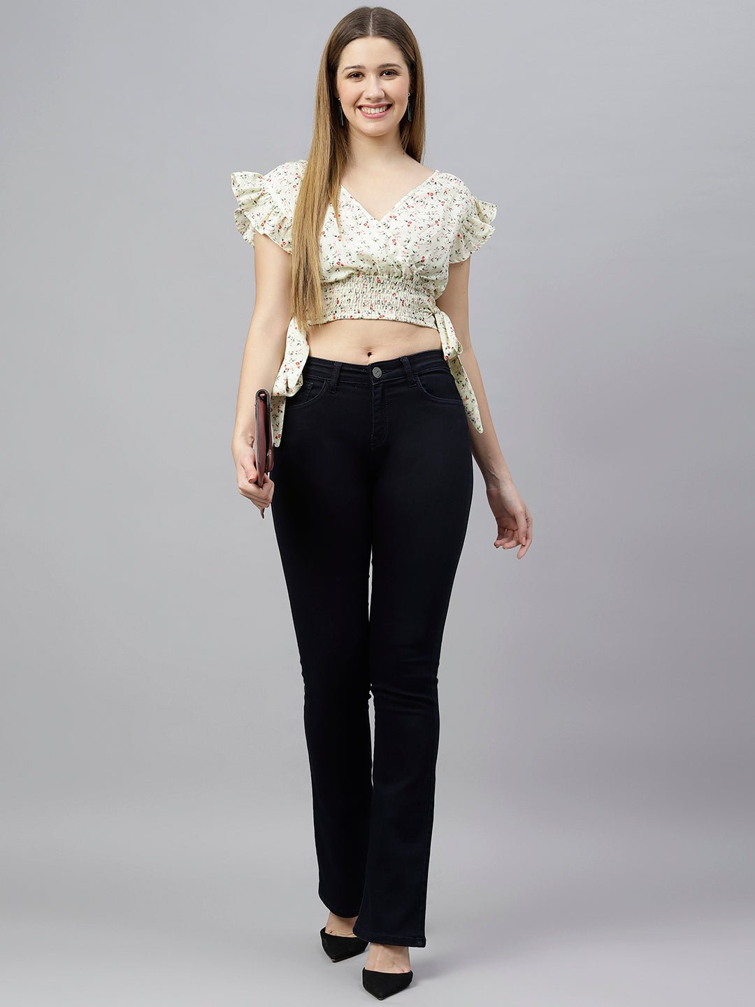 Waist Smoked Crop Top